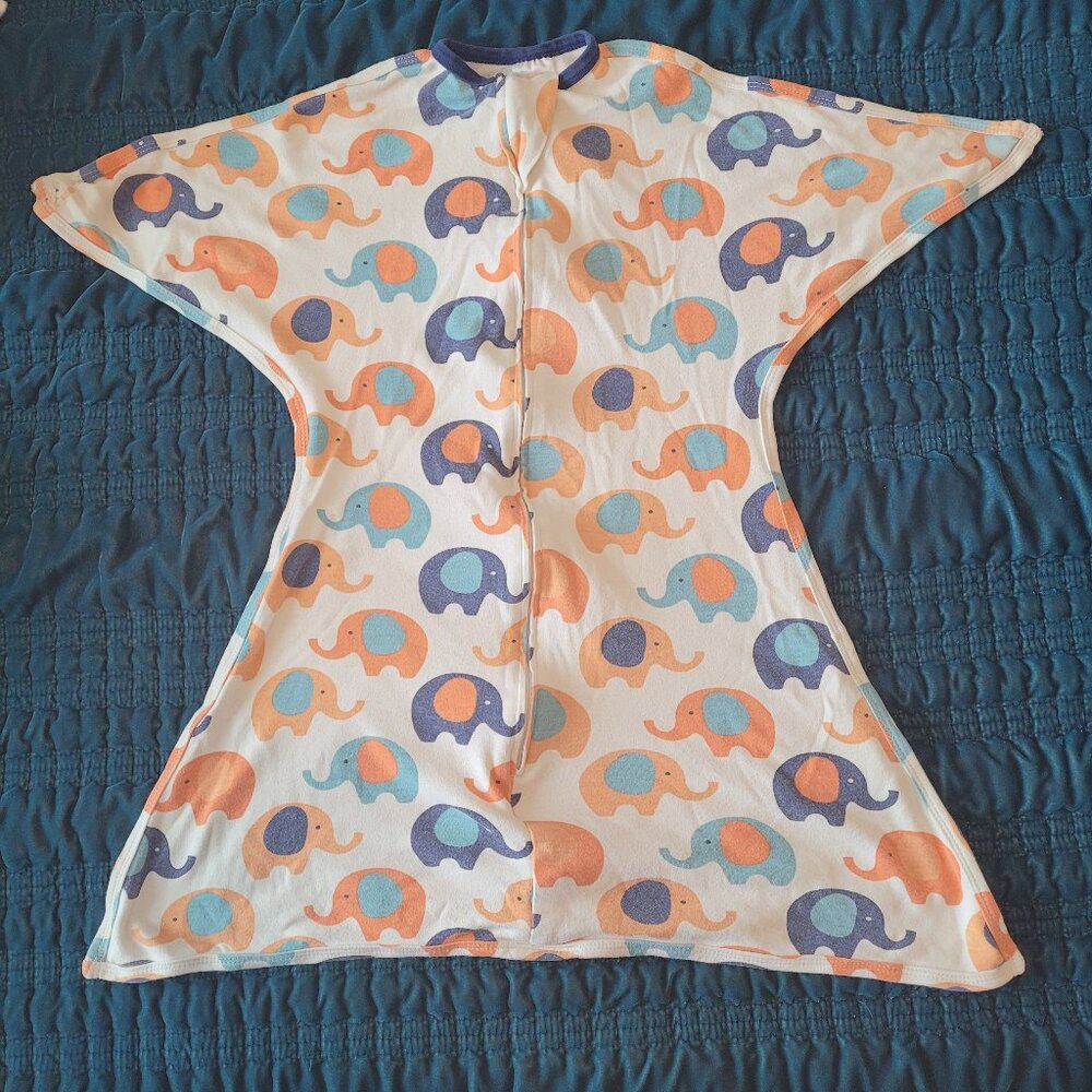 Zipadee Zip Swaddle Transition Blue and Orange Elephants